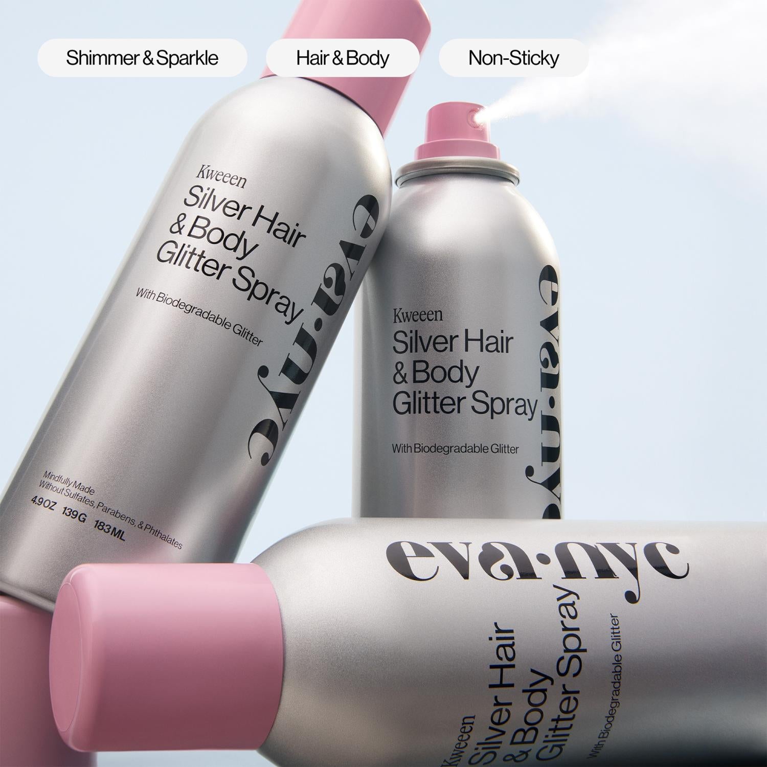 EVA SILVER GLITTER SPRAY 4.9OZ